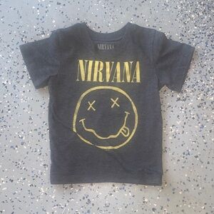 NIRVANA Kids Charcoal Tee with Yellow Smiley